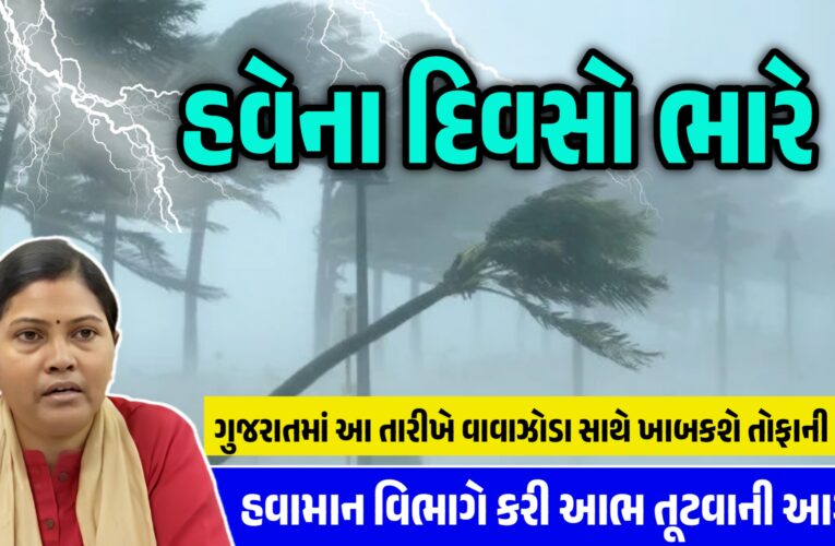 હવેના દિવસો ભારે, ગુજરાતમાં આ તારીખે વાવાઝોડા સાથે ખાબકશે તોફાની વરસાદ, હવામાન વિભાગે કરી આભ તૂટવાની આગાહી….